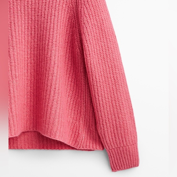 Massimo Dutti Italian Yarn knit sweater Wool Blend Pink S - Picture 6 of 15